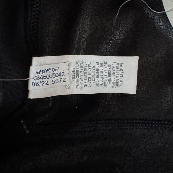 New Aerie The Hugger Crossover Faux Leather High Rise Leggings Women's Medium - Picture 7 of 9